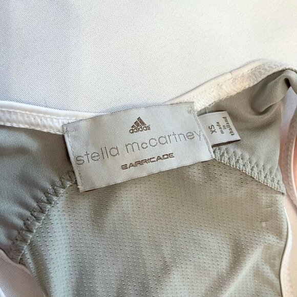 ADIDAS X STELLA MCCARTNEY PINK GREY WHITE SINGLET ATHLETIC RACERBACK TANK TOP - Picture 7 of 9